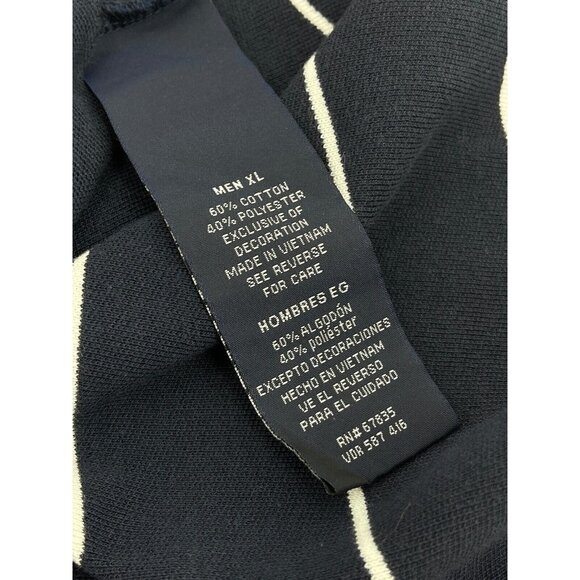 Nautica Men's Polo Shirt Performance Deck Shirt Sz XL Navy Blue Red Logo Striped - Picture 6 of 10